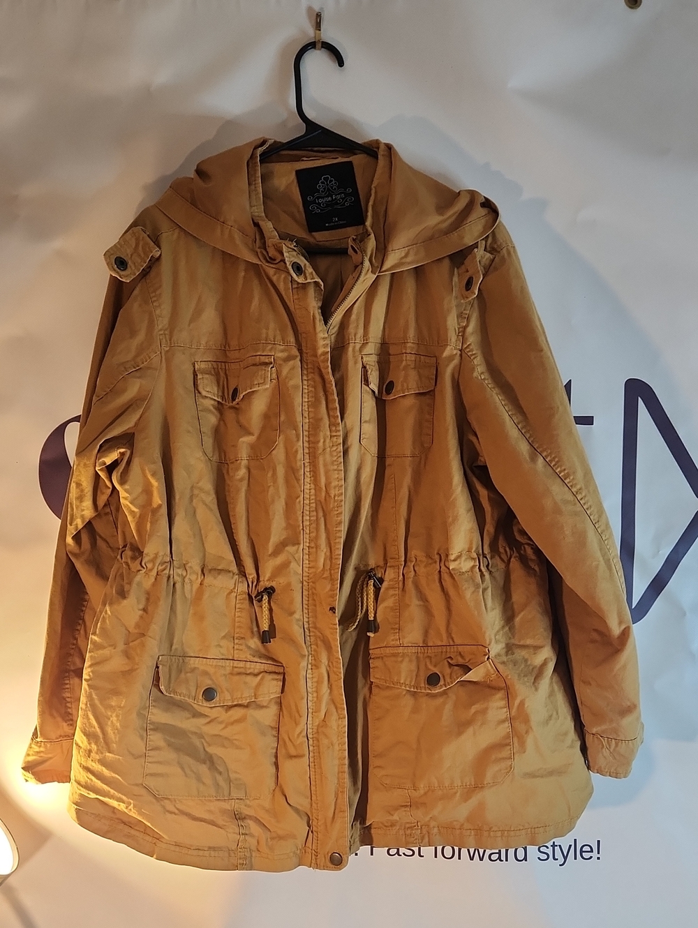 Women's Hooded Utility Anorak Jacket - Mustard